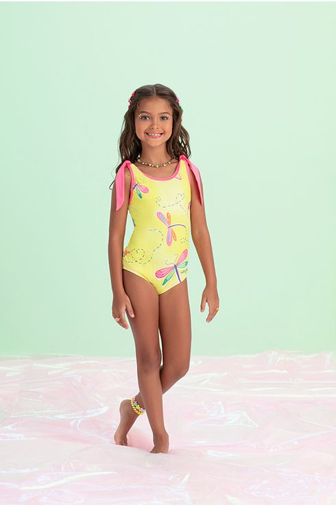 Maiô Estampado Com Alças De Amarração