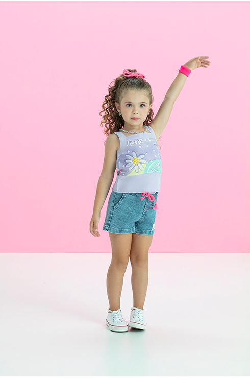 Conjunto Blusa Babado E Short