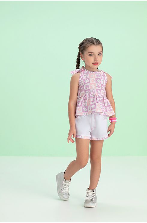Conjunto Blusa E Shorts