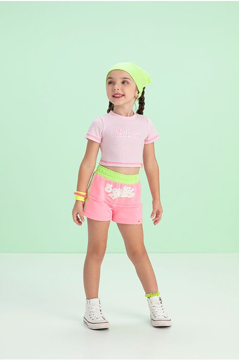Conjunto Blusa Estampada E Shorts