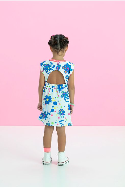 Vestido Floral Abertura Costas