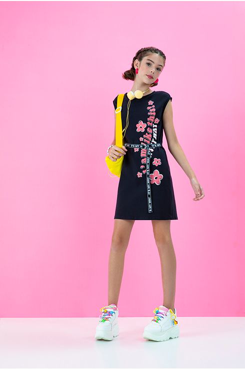 Vestido De Malha ComCinto Falso