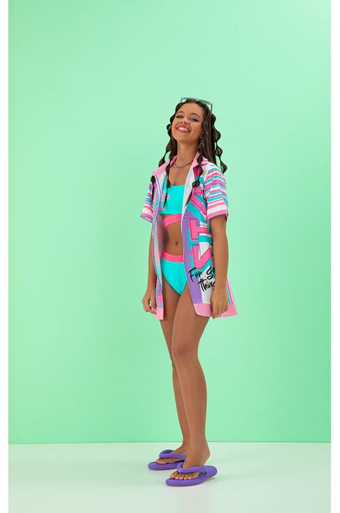 Saida De Banho Camisa ComRapport E Silk