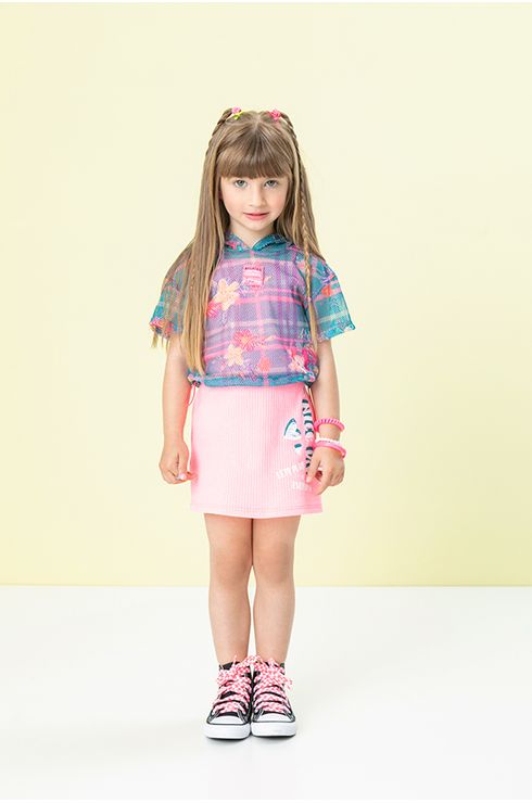 Vestido Canelado Com Blusa Em Tela