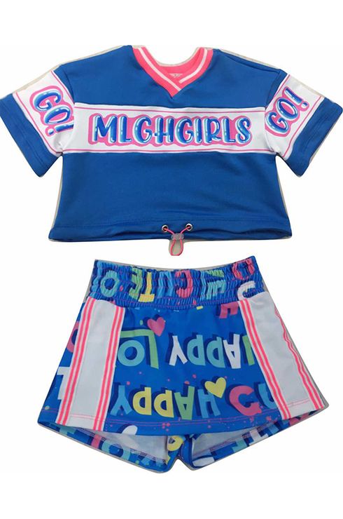 Conjunto Blusa Manga Curta E Short Saia
