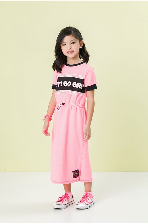Vestido Manga Curta Midi Com Silk