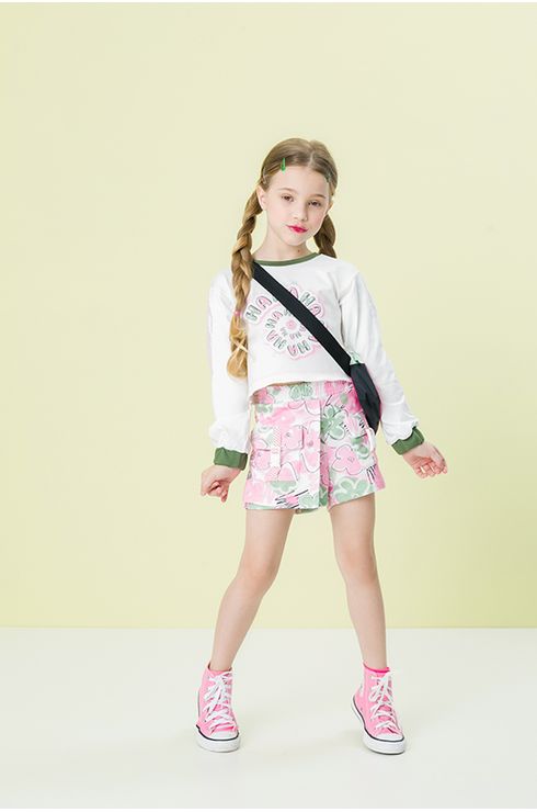 Conjunto Blusa Manga Longa E Short