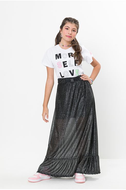 Vestido T-Shirt Com Saia Sobreposta