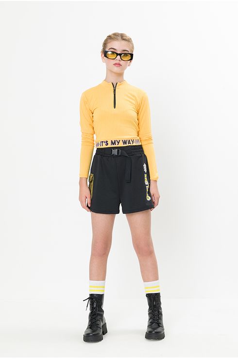 Blusa Manga Longa Canelada Com Zíper