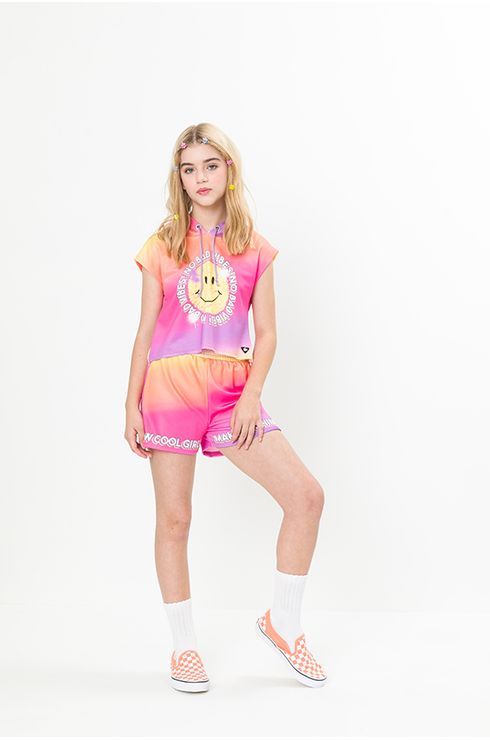 Blusa Manga Curta Moletom Tie Dye
