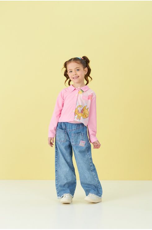 Calça Jeans Reta Com Barra Desfiada