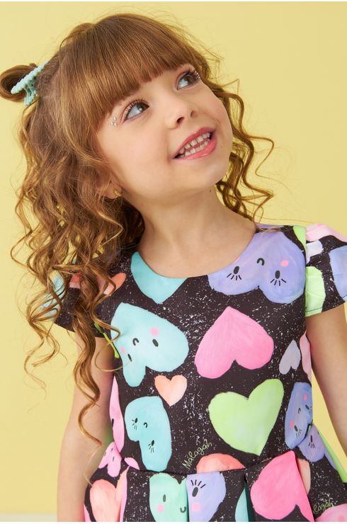 Vestido De Festa Estampado Com Manga