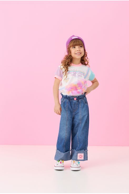 Blusa Manga Curta Com Pochete De Pelo Colors