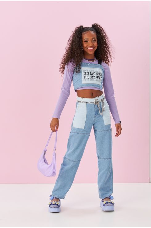 Blusa Canelada Cropped Manga Longa
