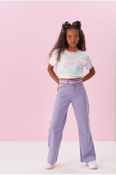 Blusa Manga Curta Estampada Candy Colors