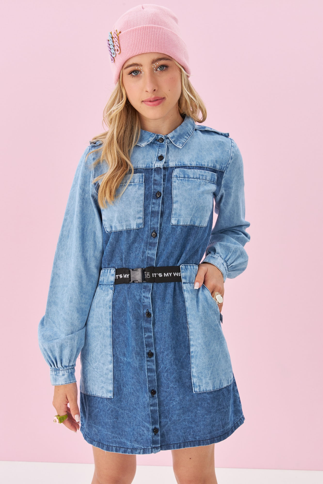 Vestido-Manga-Longa-Jeans-Com-Cinto