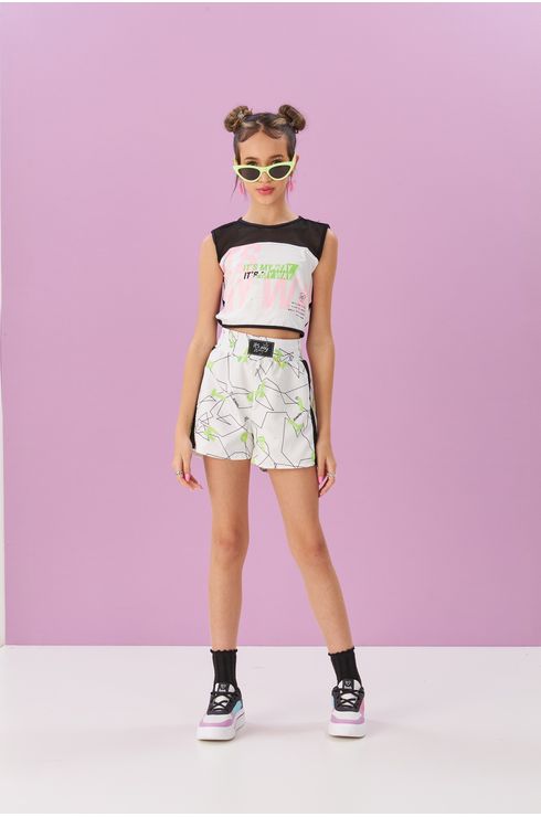 Blusa Recorte Em Tela Com Local Frente