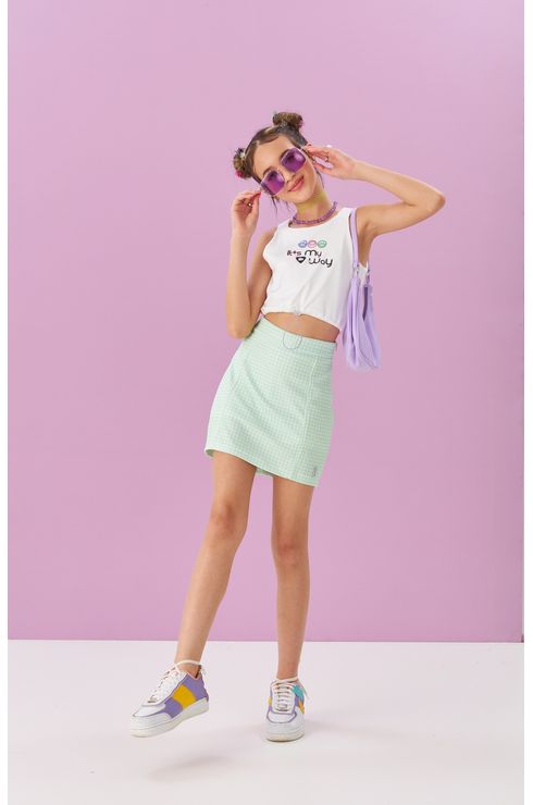 Blusa Cropped Com Alça De Elástico
