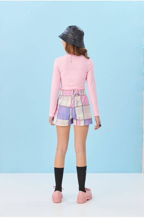 Shorts Estampado Clochard Com Bolso Frente