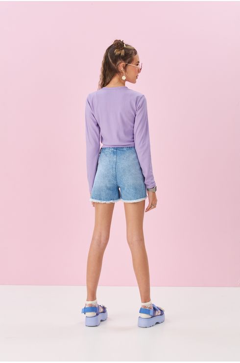 Shorts Jeans Com Desfiados