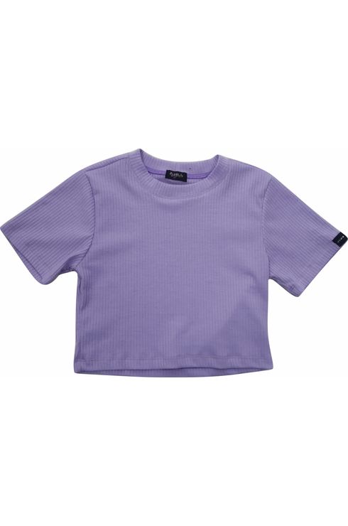 Blusa Canelada Cropped Manga Curta