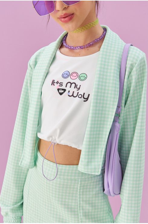 Blusa Cropped Com Alça De Elástico