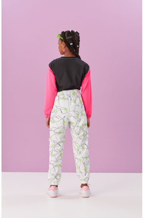 Calça Jogger Corta Vento Com Recortes Laterais
