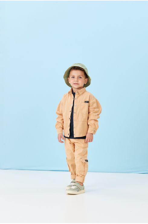 Calça Cargo Com Cós De Elastico