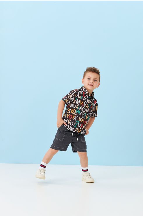 Camisa Estampada Com Bolso
