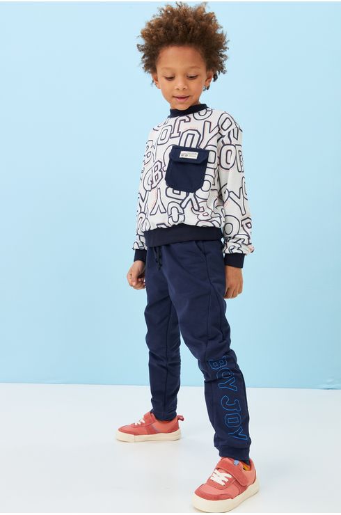 Moletom Estampado Com Bolso Frente