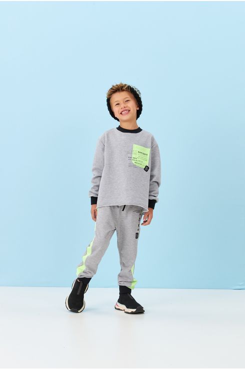 Moletom Com Punhos E Gola De Ribana E Silk Frente