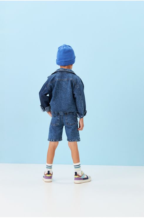 Jaqueta Jeans Com Puídos Frente
