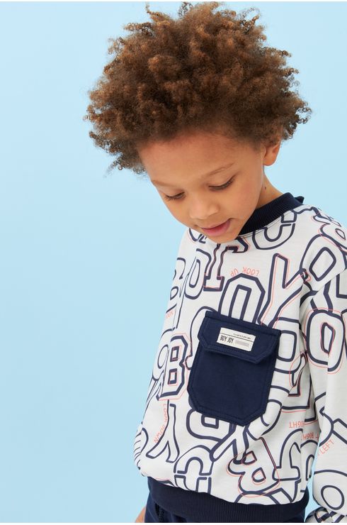 Moletom Estampado Com Bolso Frente