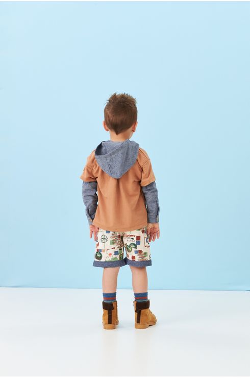 Moletom Adventure Com Mangas E Capuz Jeans