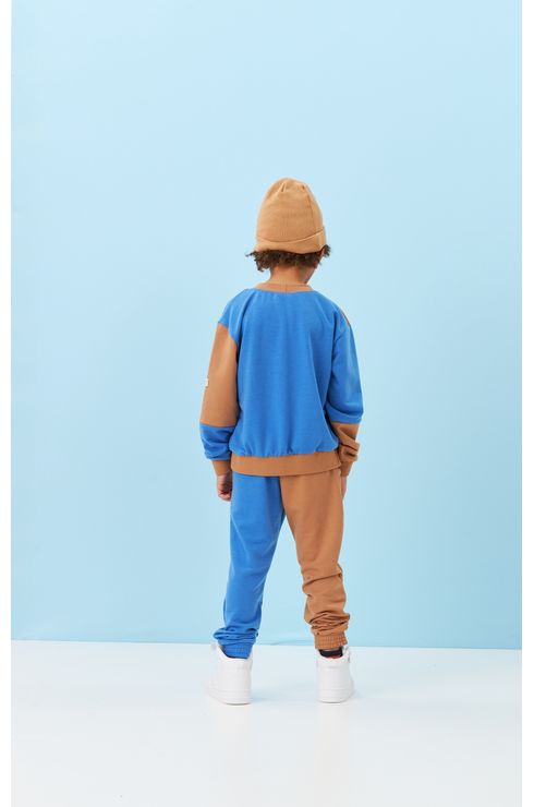 Calça Jogger Duas Cores Com Silk E Bolsos Frente