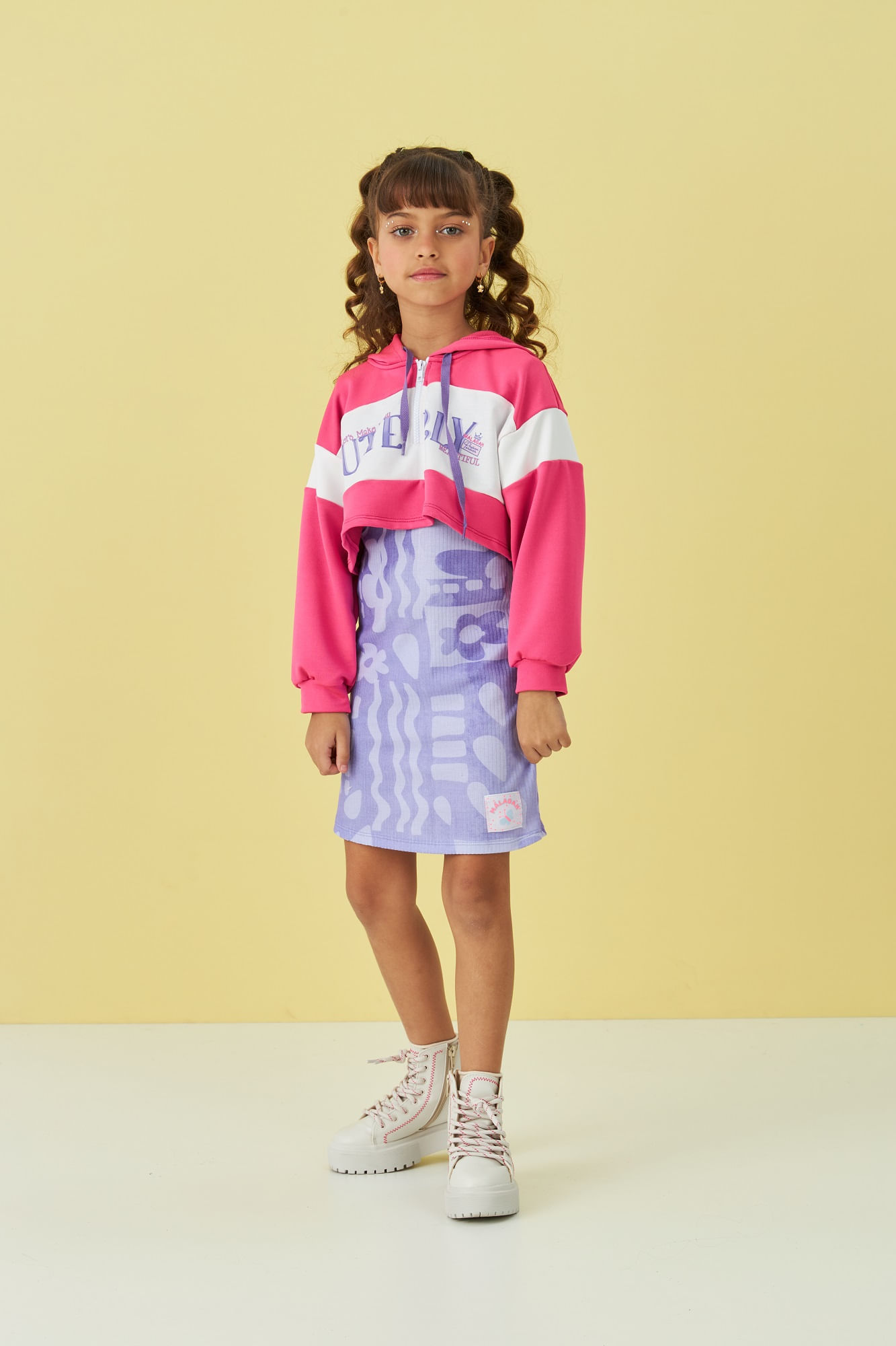 Vestido-Canelado-Com-Moletom-Manga-Longa-De-Sobreposicao