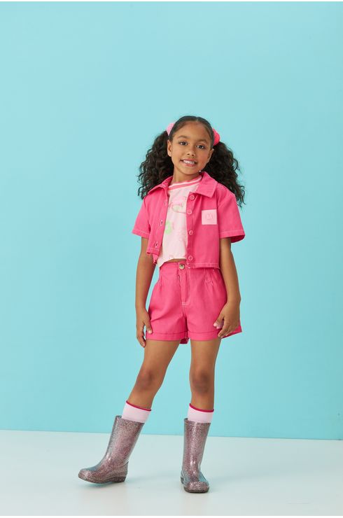 Camisa Cropped Com Gola