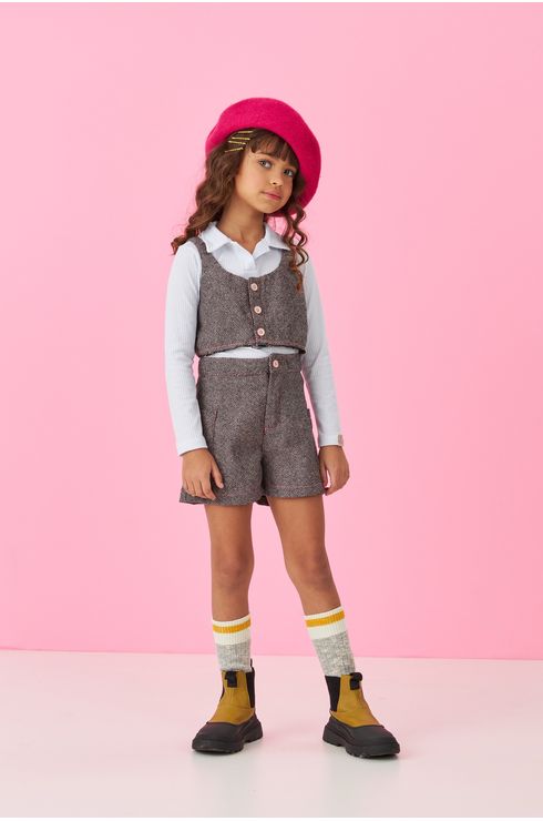 Blusa Manga Longa Canelada Com Gola