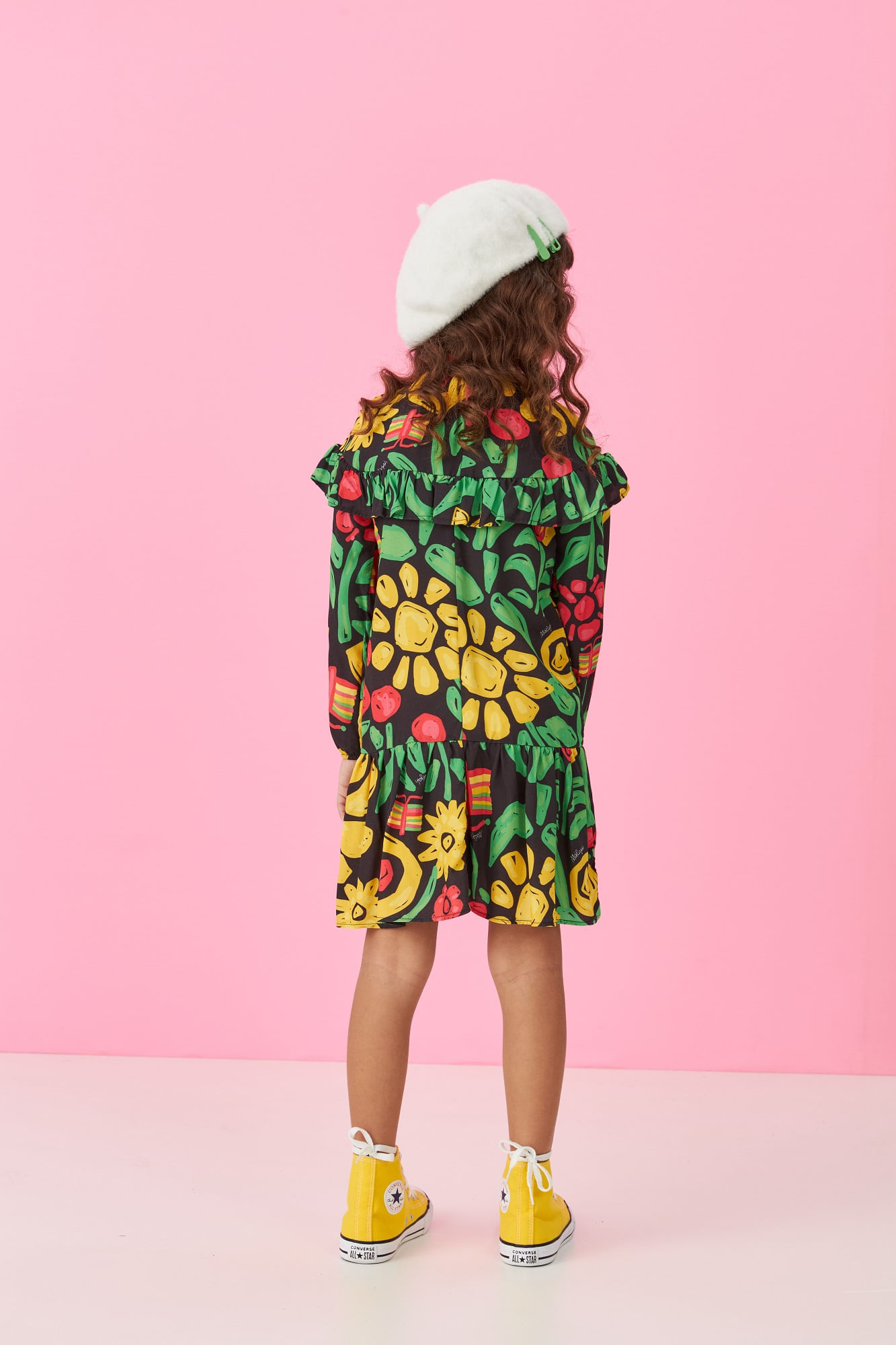 Vestido-Estampado-De-Viscose-Com-Babados
