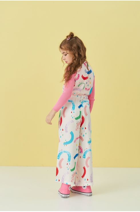 Macação De Viscose Wide Leg Com Abertura Frente
