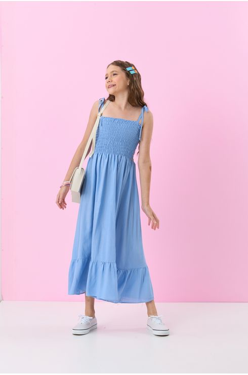 Vestido Viscose Com Babado