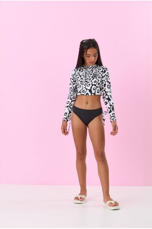 Conjunto Biquini Blusa Manga Longa E Calcinha