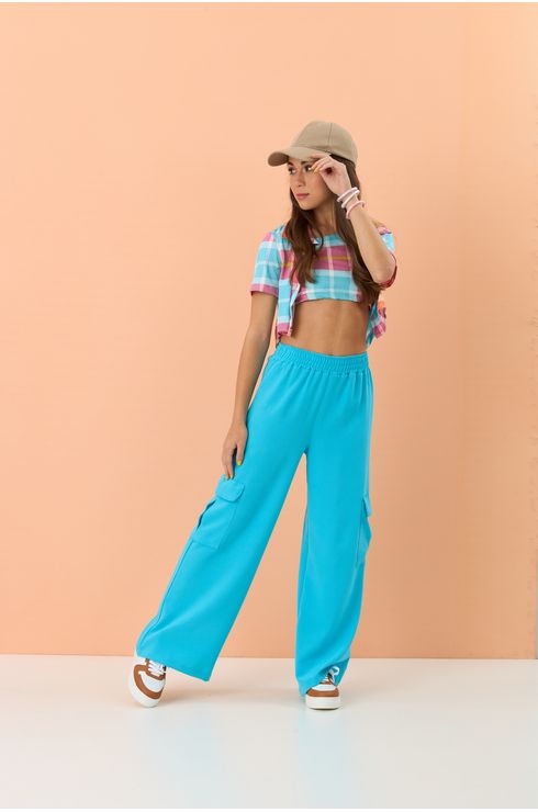 Top Em Malha Estampada Xadrez