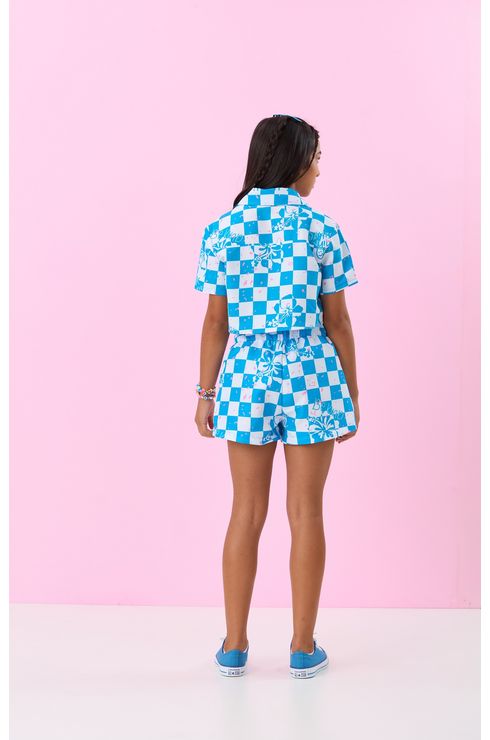Shorts Amplo Estampado Com Clochard