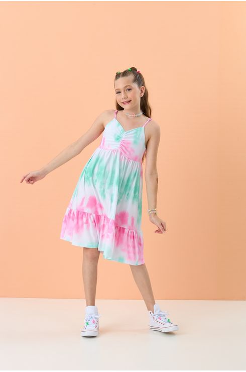 Vestido De Alça Com Abertura Costas