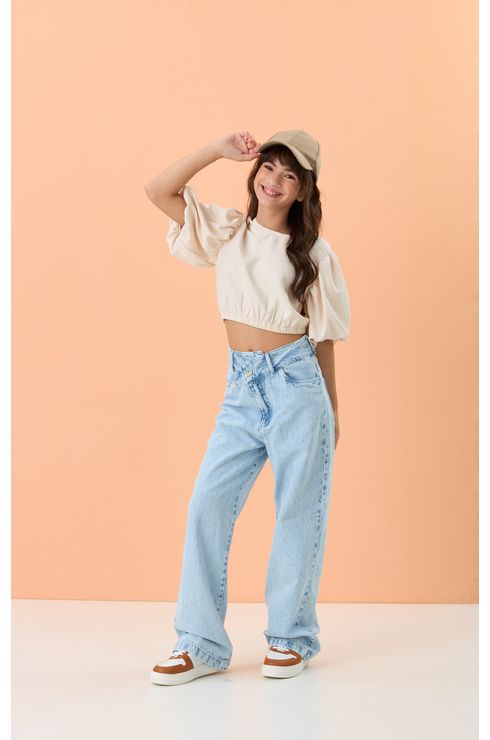 Blusa Com Manga Bufante