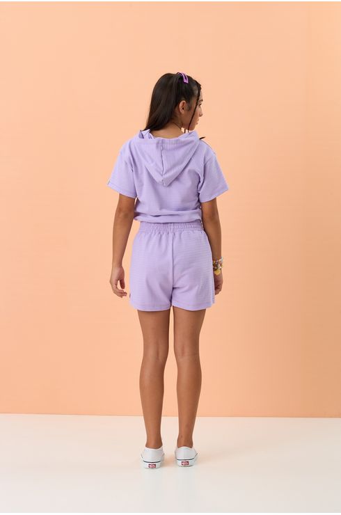 Blusa Crooped Com Capuz Tunel Para Roliço