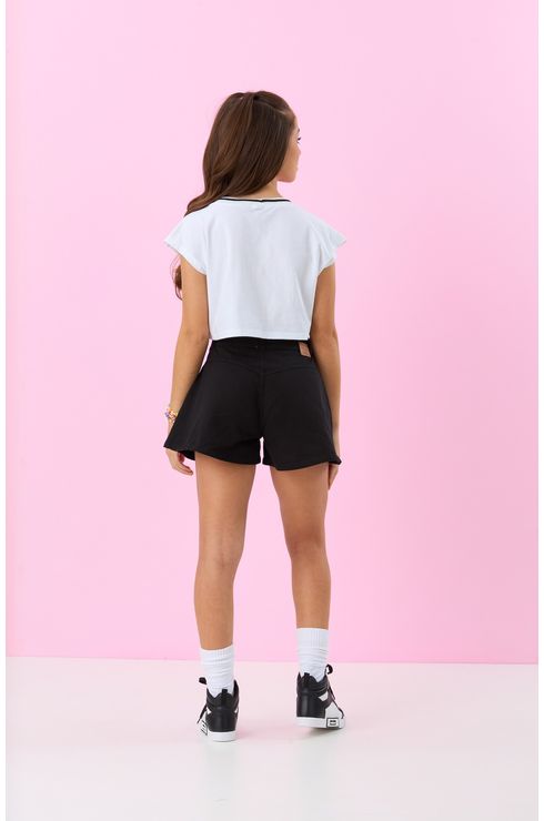 Blusa Cropped Com Estampa Frontal
