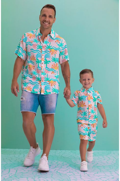 Camisa Em Viscose Estampada