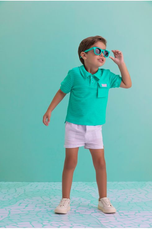 Camisa Com Gola E Punho Em Ribana